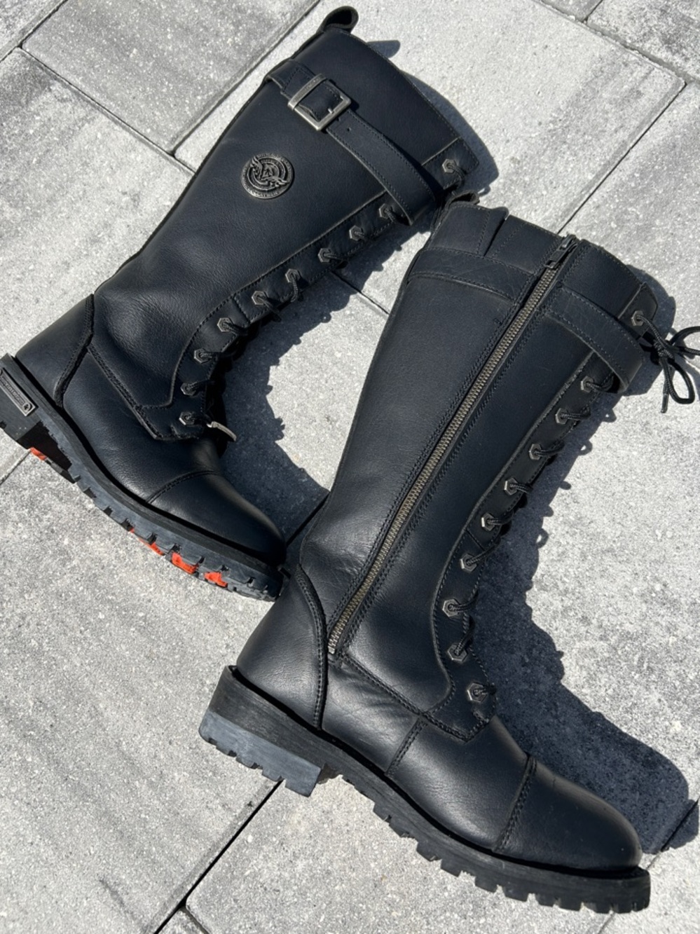 Classic Black Women's Combat Moto Boots